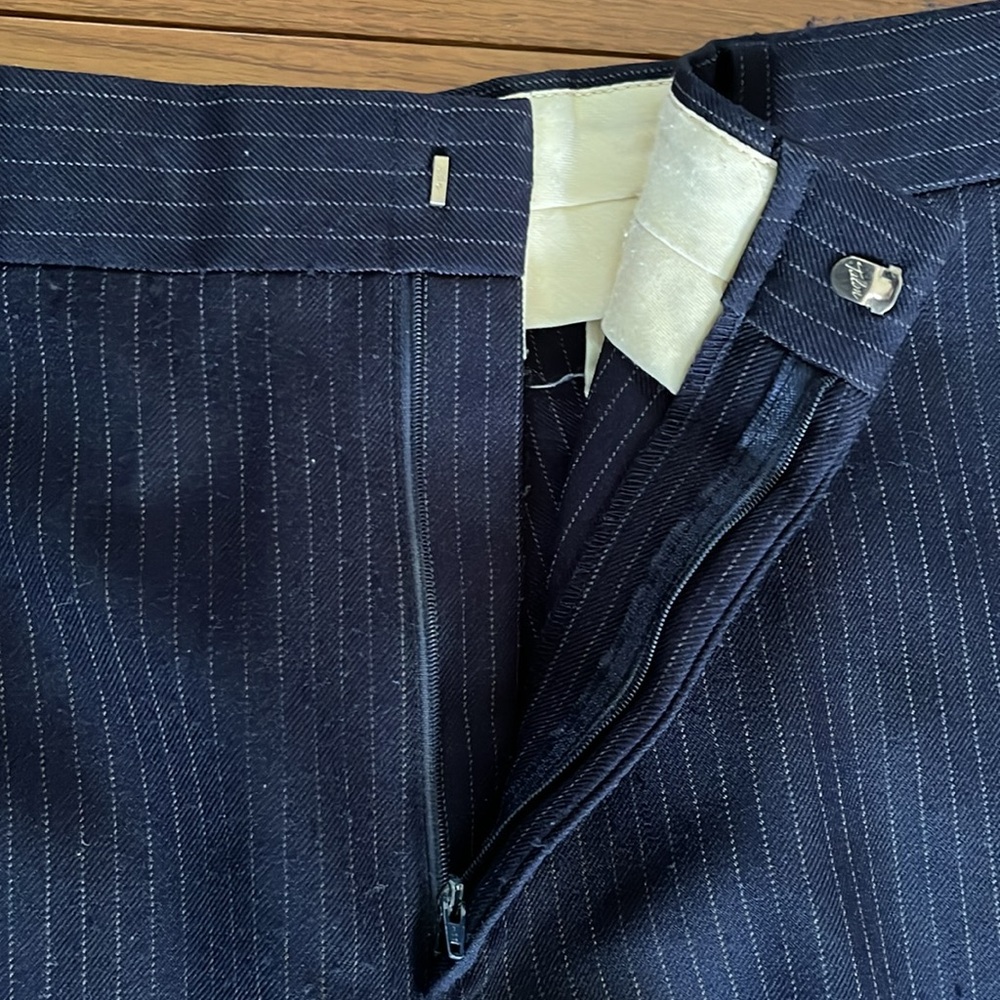 Vintage Navy Wool Pinstripe Trousers - Picture 11 of 16